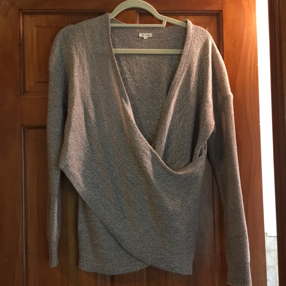 Pink cross front sweater